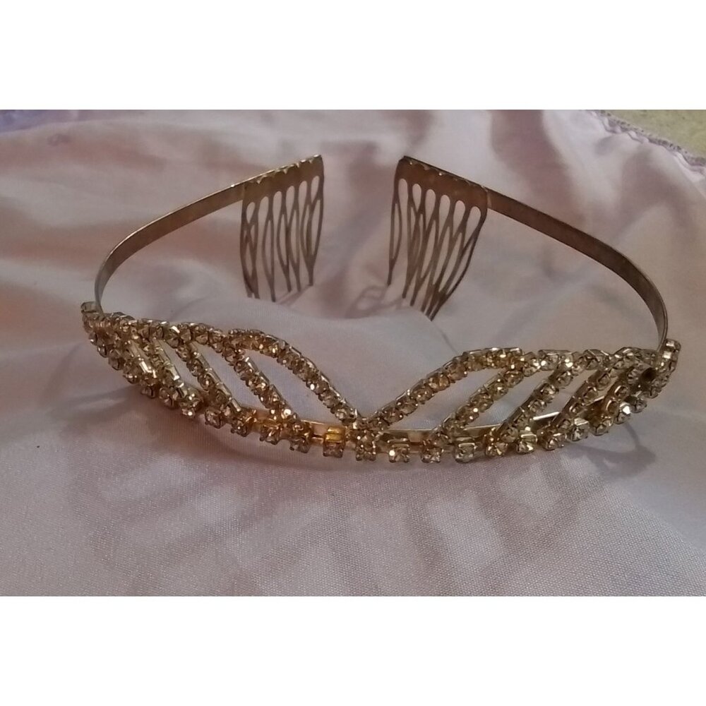 Vintage Rhinestone Hair Comb Headband Elegant Crystal Hairpiece For Weddings